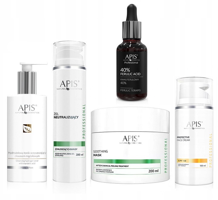 Apis Kyselý Set Kyselina Ferulová 40% Tonikum Neutralizátor Maska Krém Spf 50