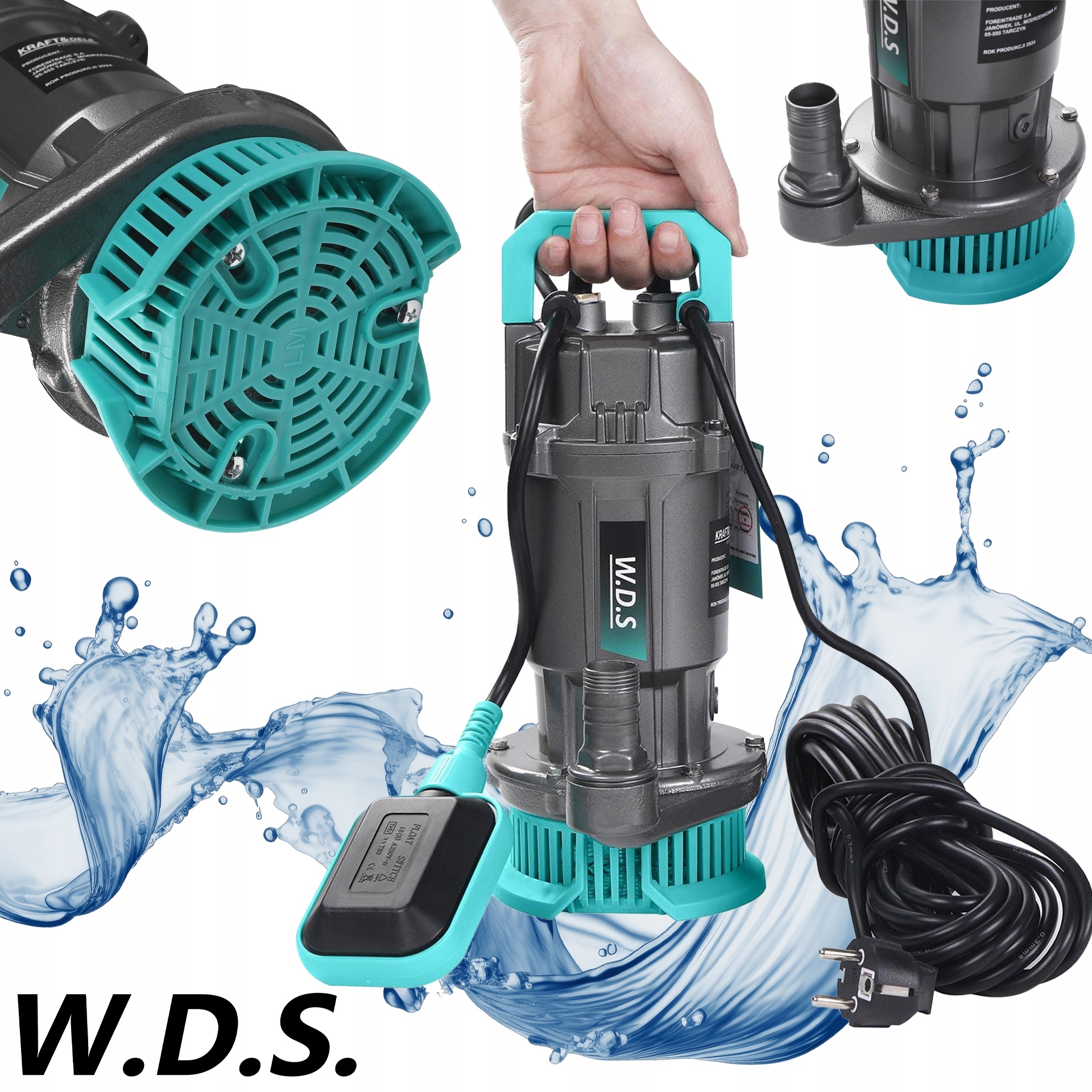 Ponorné čerpadlo na čistou a špinavou vodu 2200 W 15.000 l/h 1" 230 V Kraft&Dele