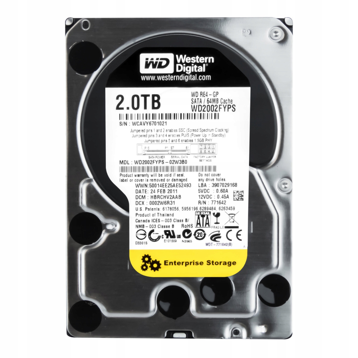 

Wd RE4-GP 2TB 7.2K 64MB Sata II 3.5'' WD2002FYPS