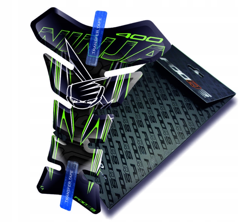 Tank-pad od společnosti Fooqs Pro Kawasaki Ninja 400 Černý Zelený