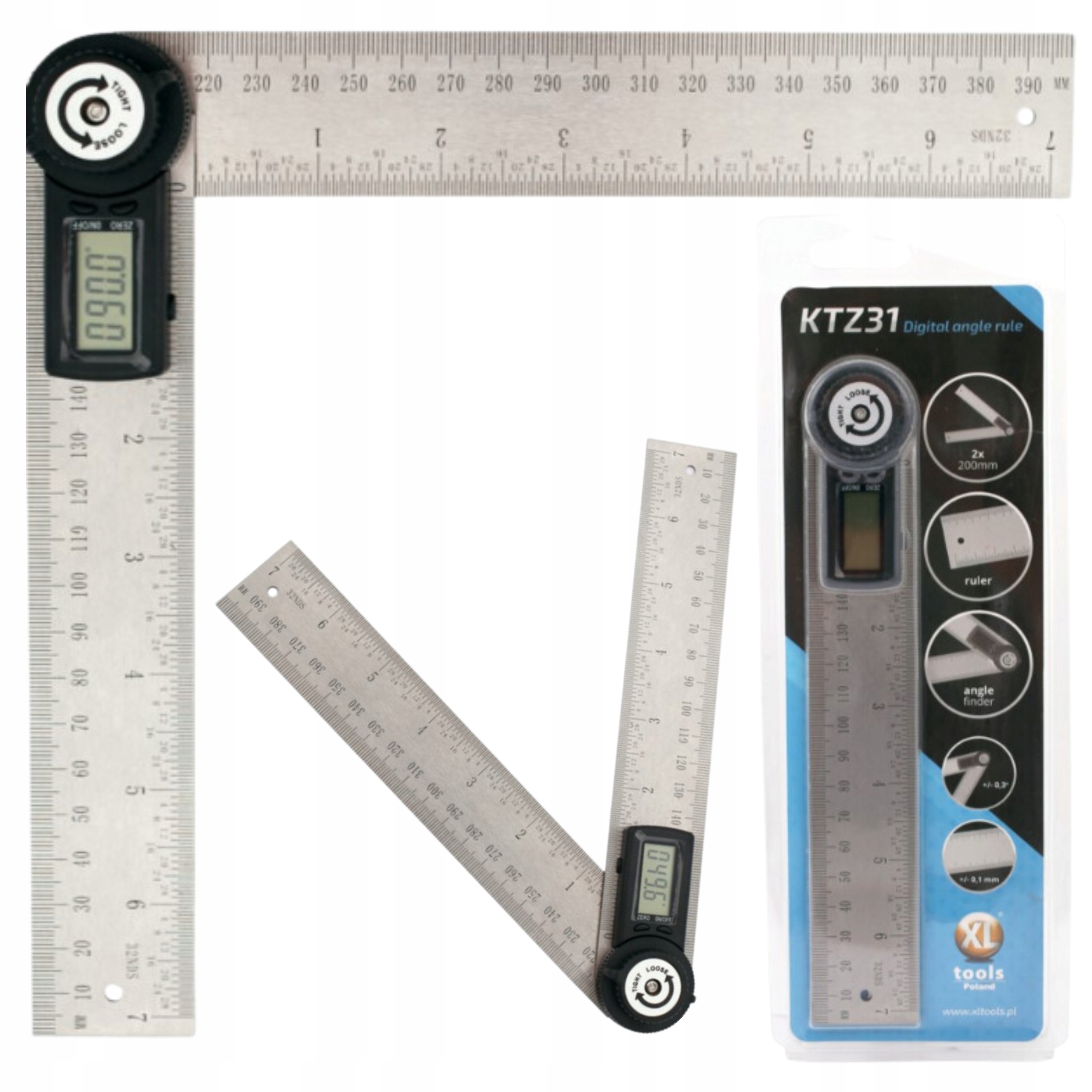 Úhelník Stavební Digitální Nastavitelný 200 mm Hliníkový