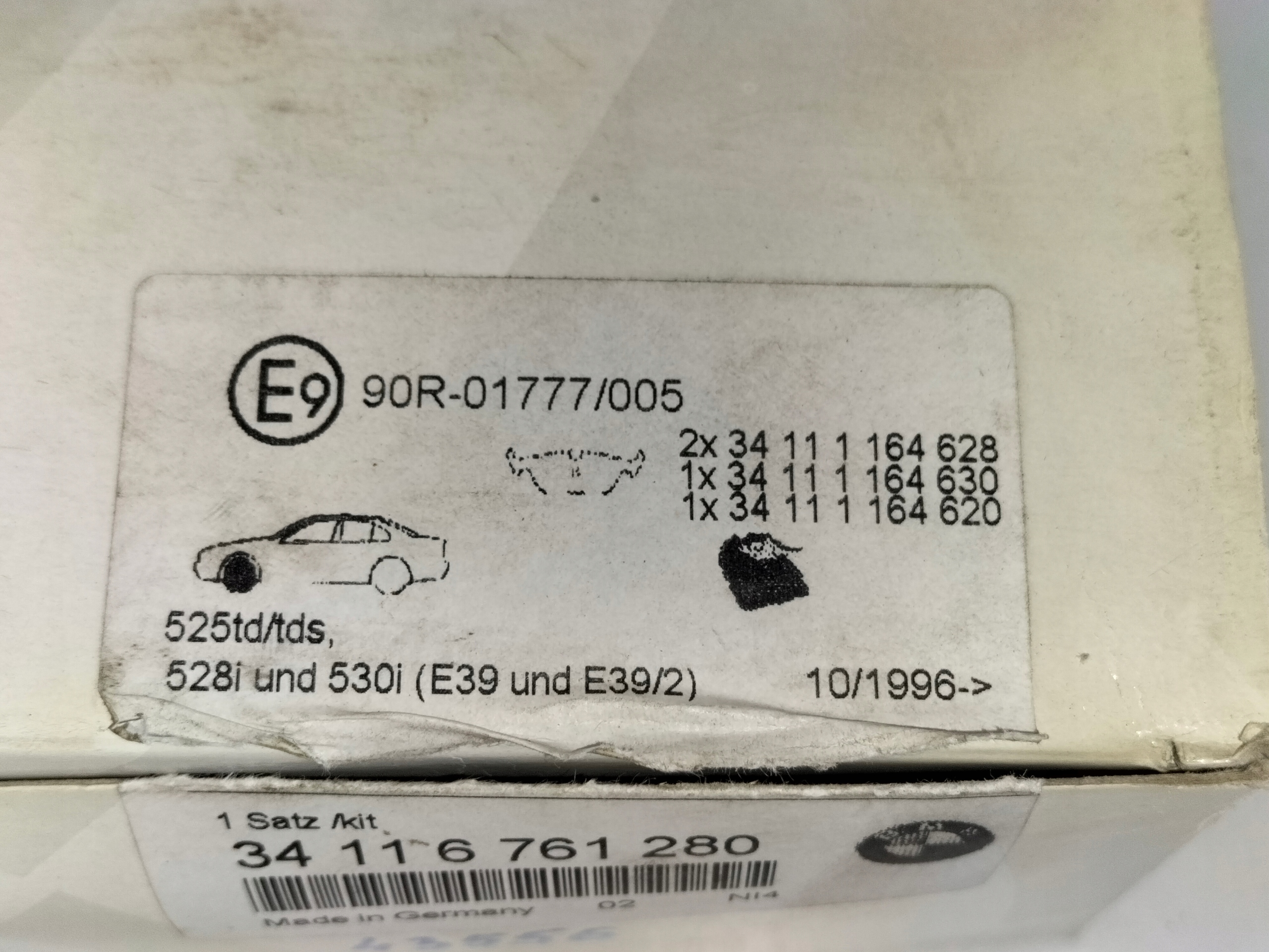 plates front BMW 5 E39 96- 2.0B , 2.3B , 2.5B , 2.8B , 2.0D