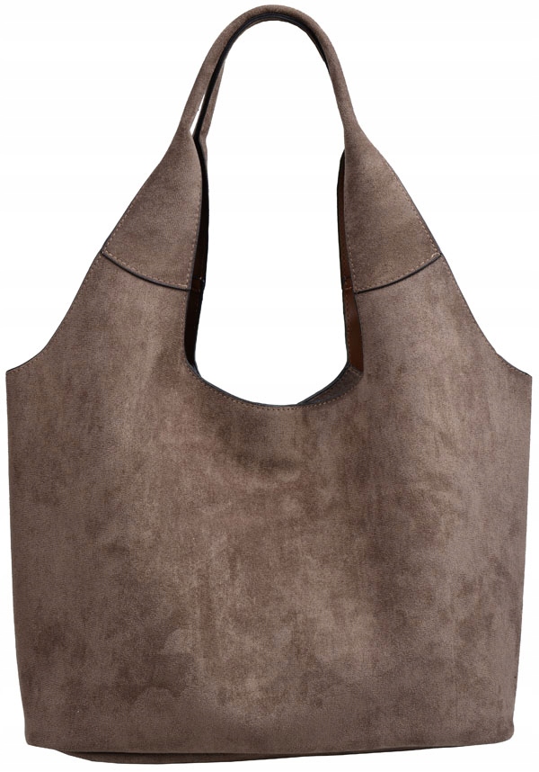 Delaure Torebka Damska Shopper na ramię A4 skóra zamsz Fango