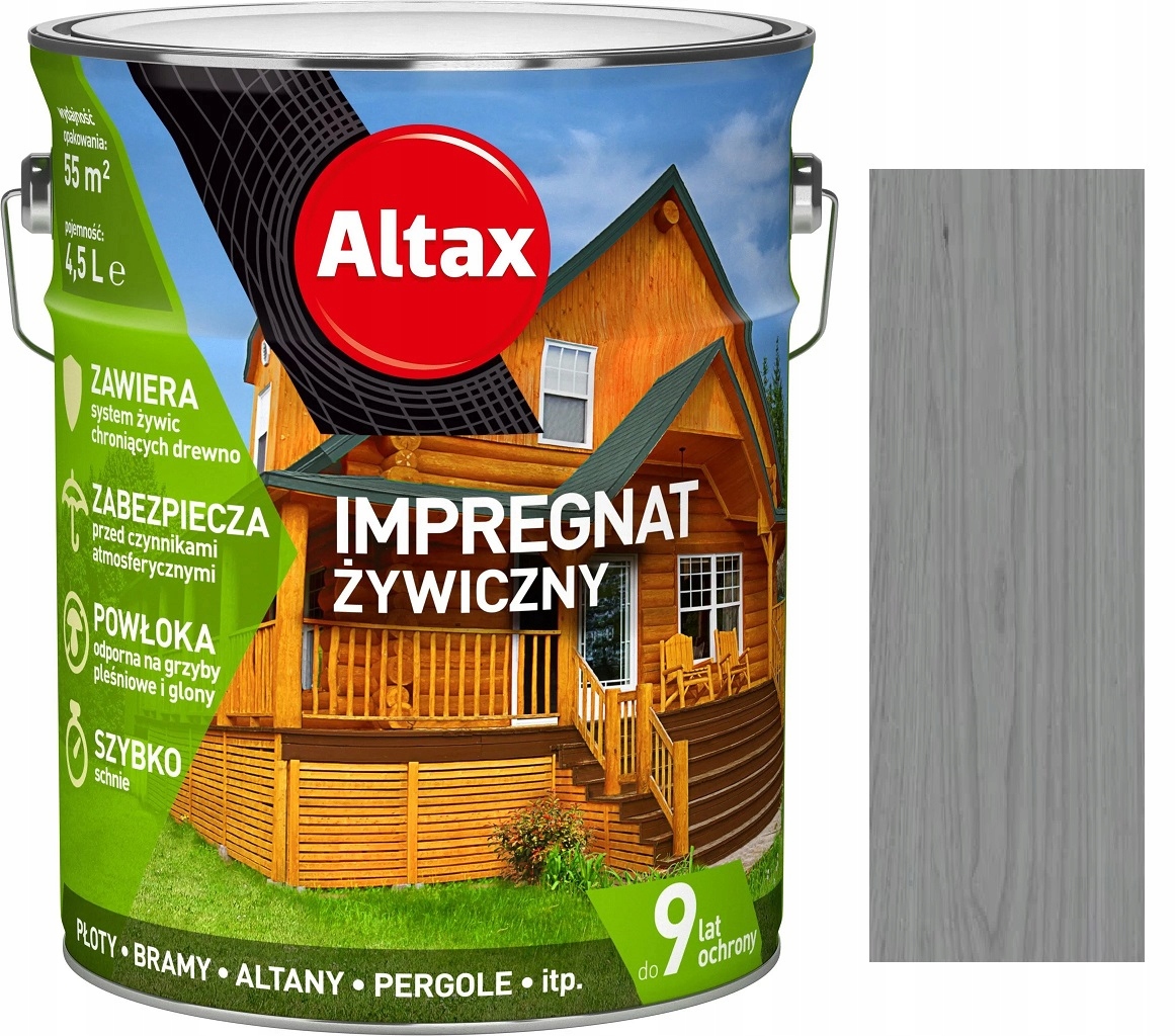 ALTAX IMPREGNAT ŻYWICZNY DO DREWNA SZARY 4.5L