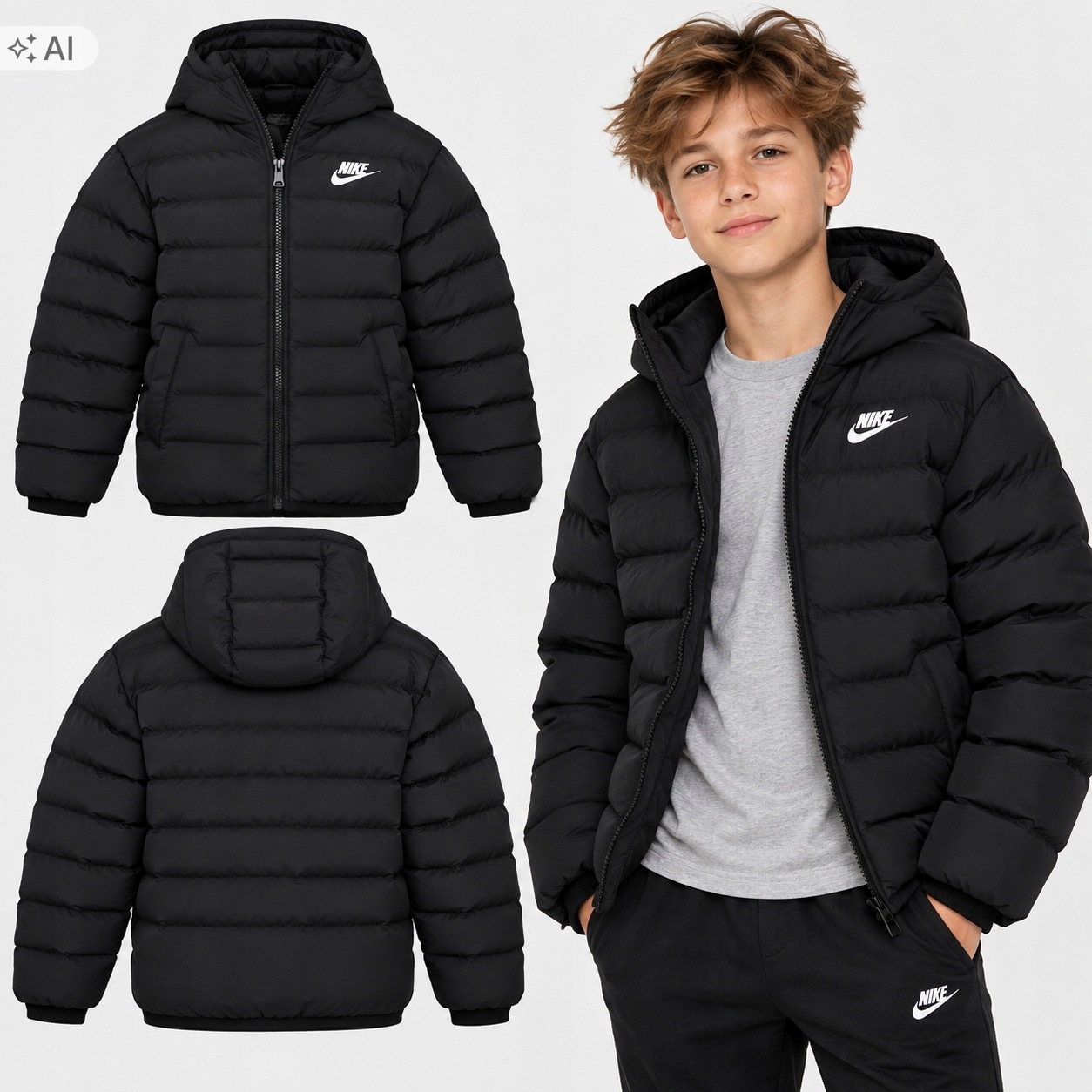 Nike Sportswear Lightweight Kurtka Dziecięca Czarna r. S 128-137 cm