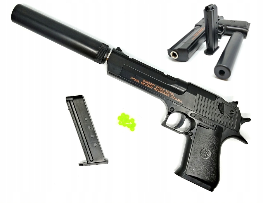 PISTOLET NA KULKI Metal DESERT EAGLE C20+ TŁUMIK