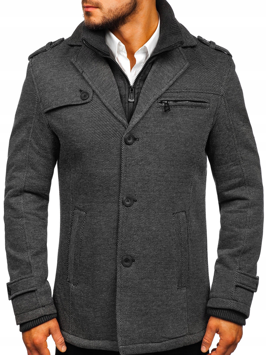 

Płaszcz Zimowy Klasyczny Szary 88805 DENLEY_3XL