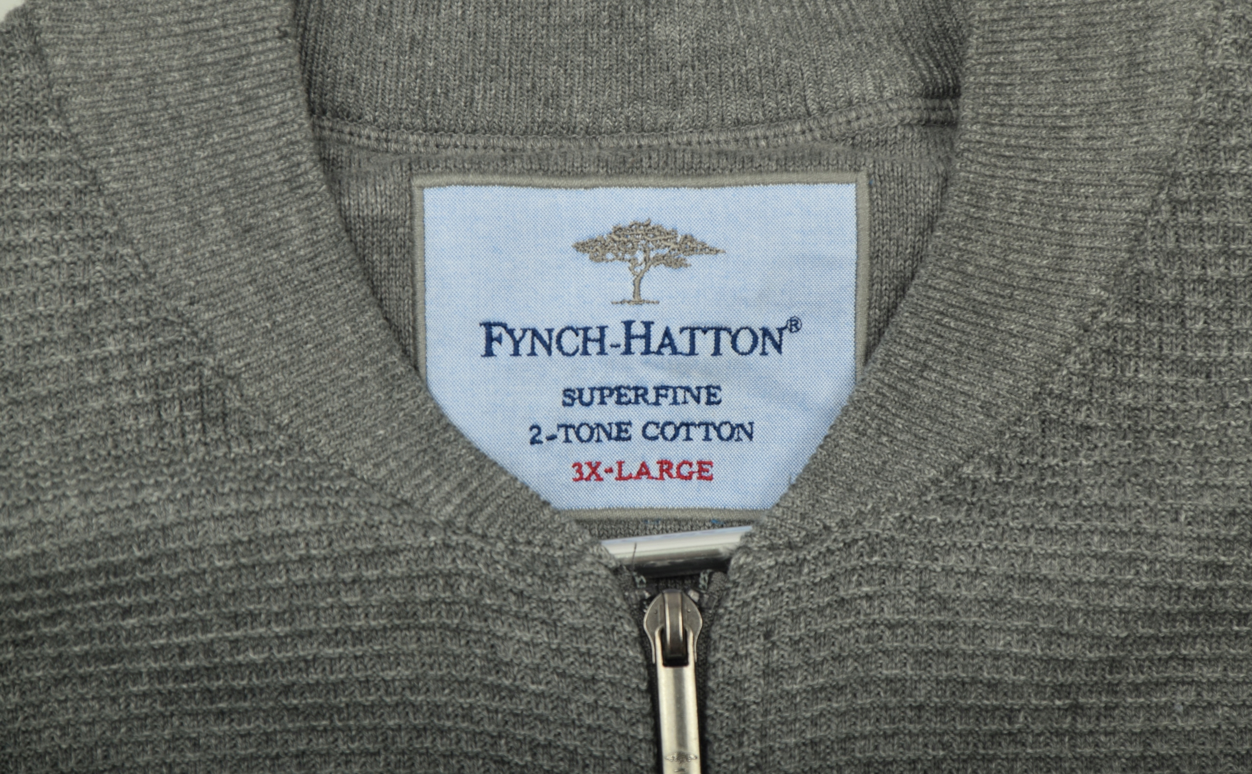 FYNCH HATTON * SZARY SWETER ROZPINANY ZIP ___ 3XL Rozmiar 3XL