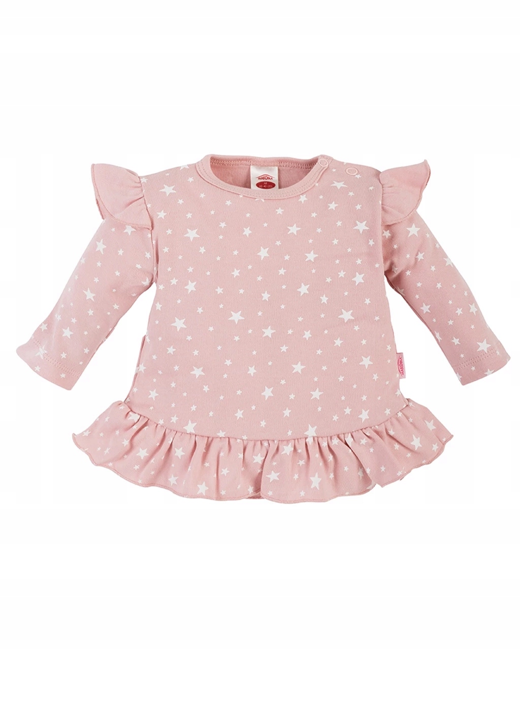 TUNIKA NIEMOWLĘCA Z FALBANKĄ BAWEŁNA GWIADKI STARS R. 80 Stan opakowania oryginalne