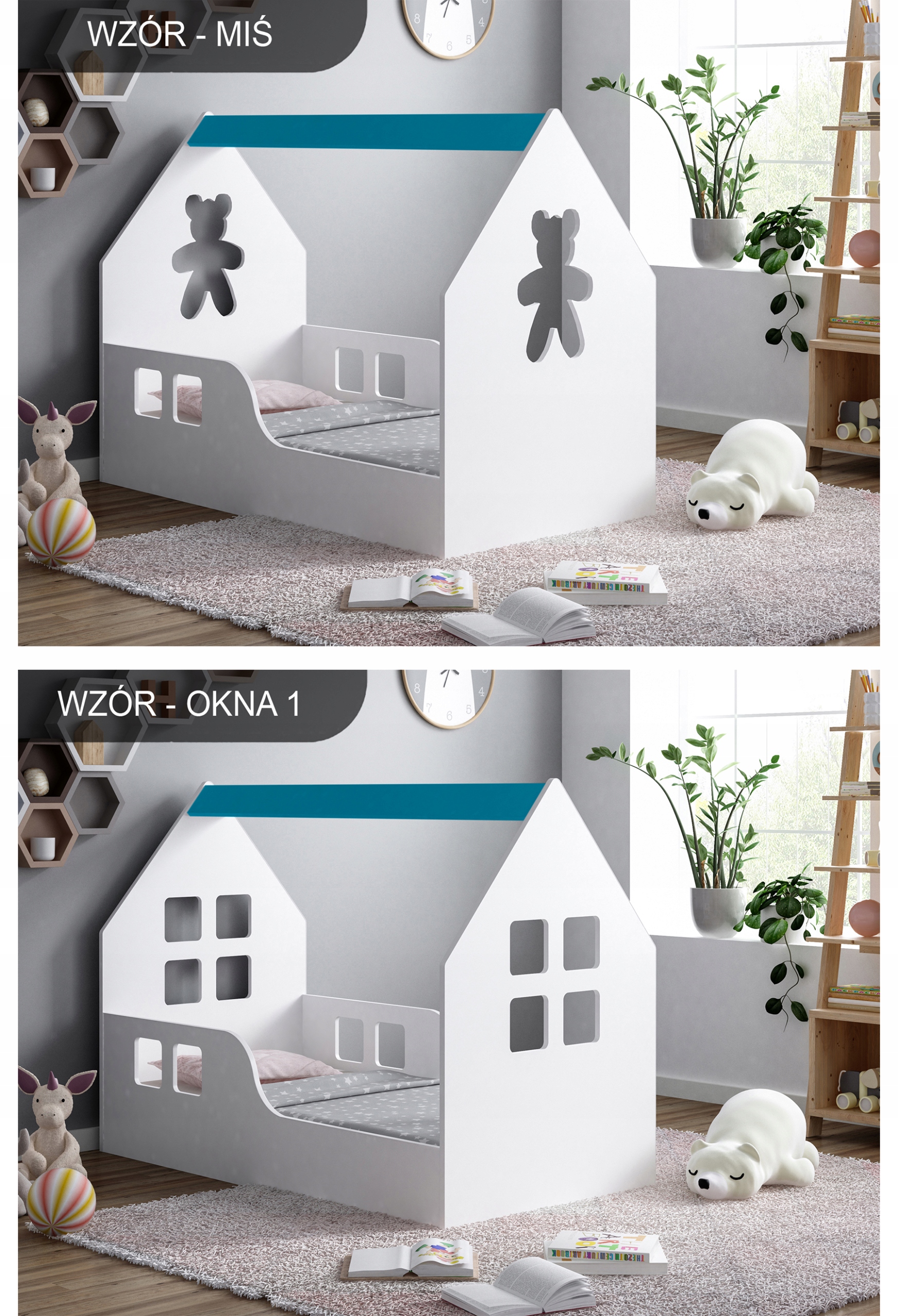 ŁÓŻKO HOUSE 140/70 BŁĘKIT+ MATERAC Informacje dodatkowe z materacem