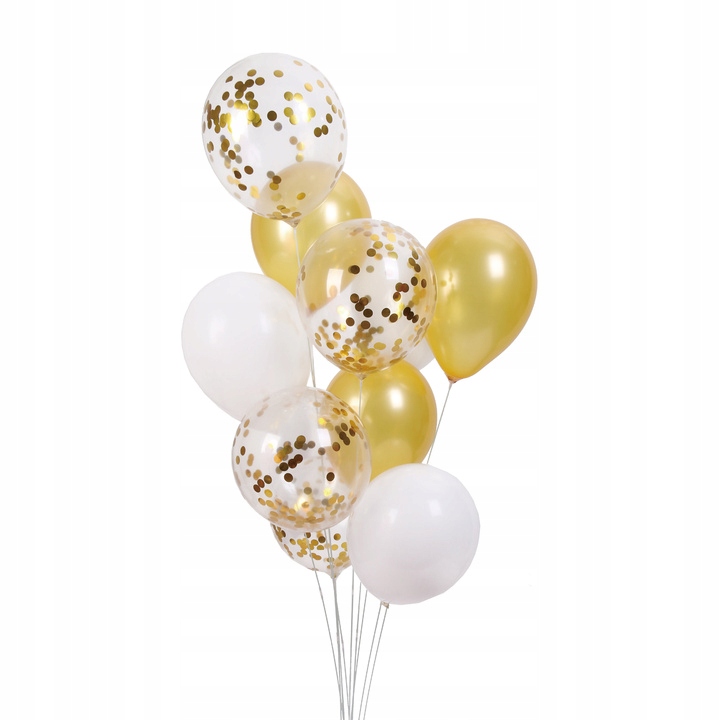 

Zestaw Balonów złote mix z konfetti 12Cali/30CM-10