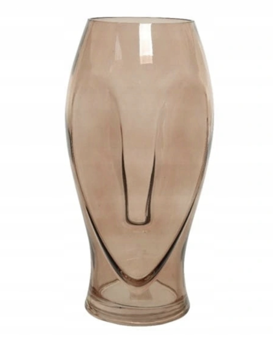 

Wysoki wazon szklany w kształcie twarzy 30cm