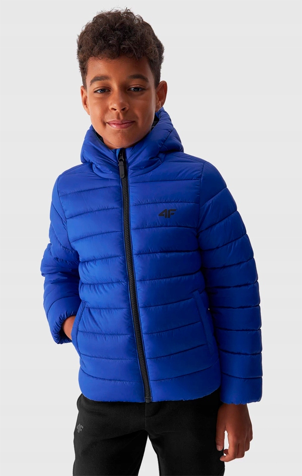 4F CHŁOPIĘCA KURTKA PUCHOWA PIKOWANA / rozm 164 Kolor niebieski