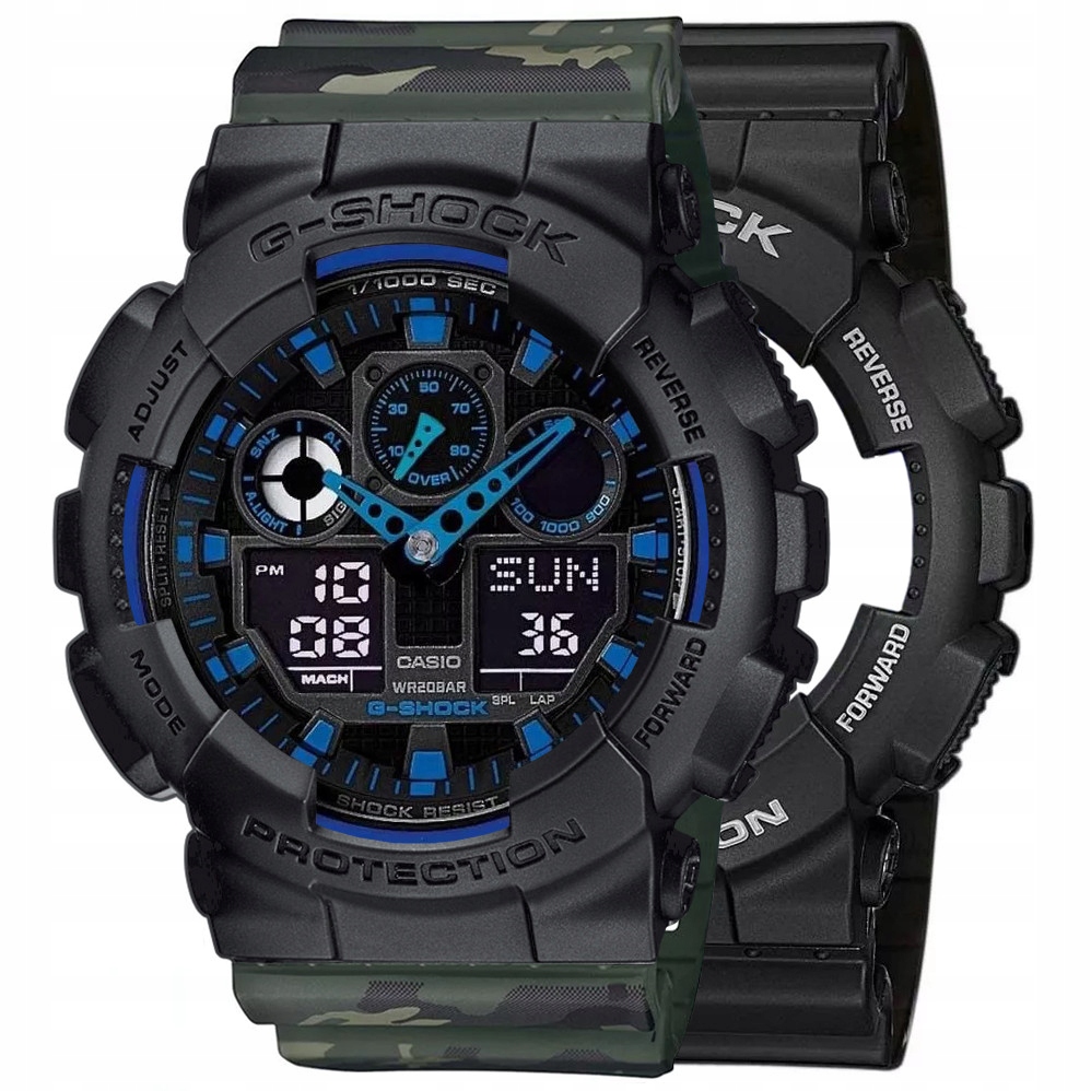 Sada G-shock GA-100-1A2ER Černá Zelená