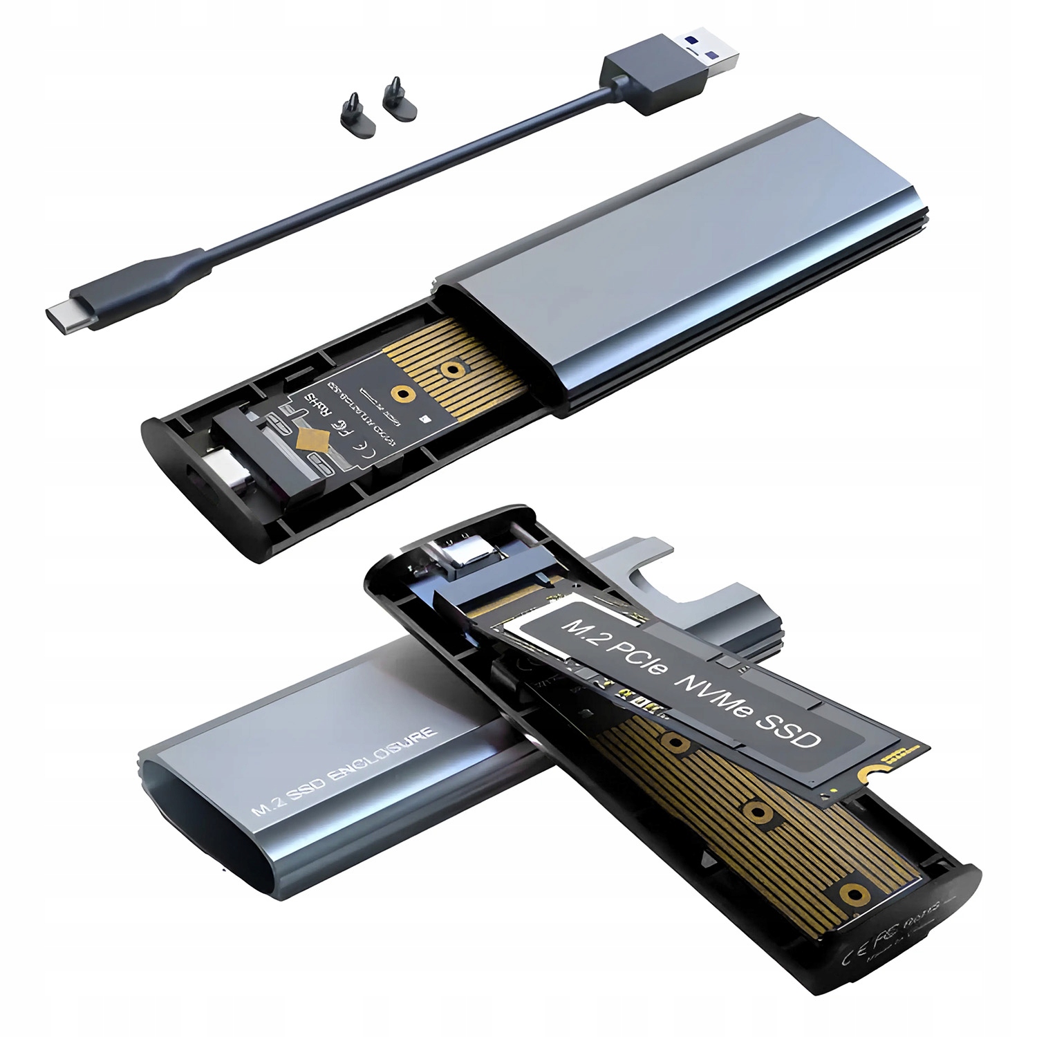 OBUDOWA ZEWNĘTRZNA ADAPTER DYSKU M.2 SATA III NVMe USB 3.1 ETUI USB C CASE Producent Renew Force
