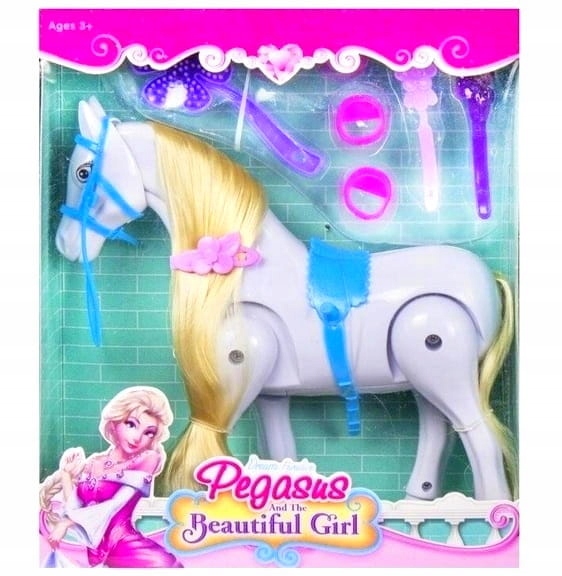 CHODZĄCY KOŃ NA BATERIE KONIK Z AKCESORIAMI Wiek dziecka 3 lata +