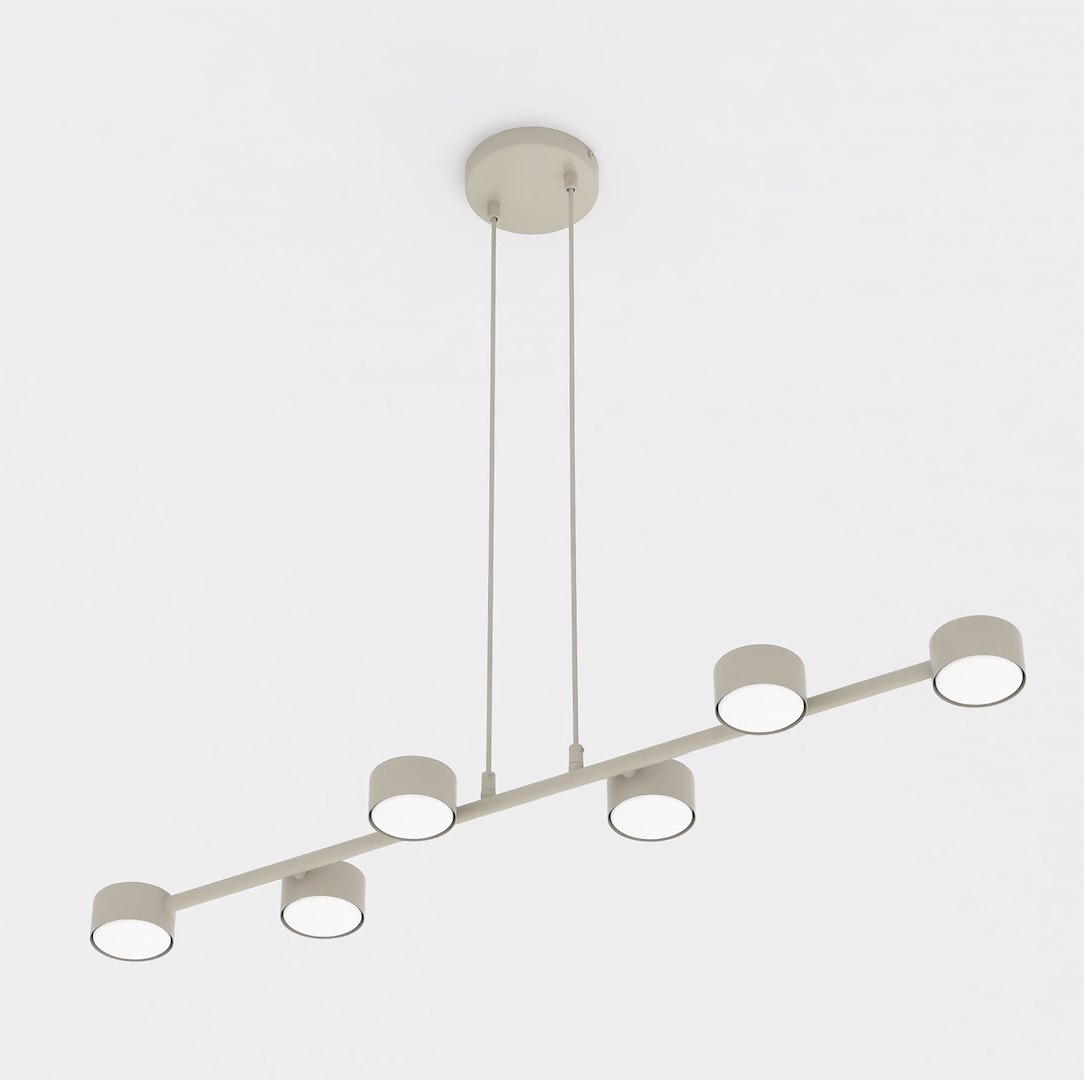 Závěsná lampa Megara 6-bodová GX53 černá lišta 140 cm