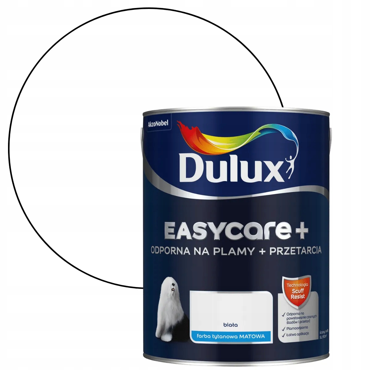 Dulux EasyCare Plus Farba Odolná Proti Drhnutiu Biela 5L