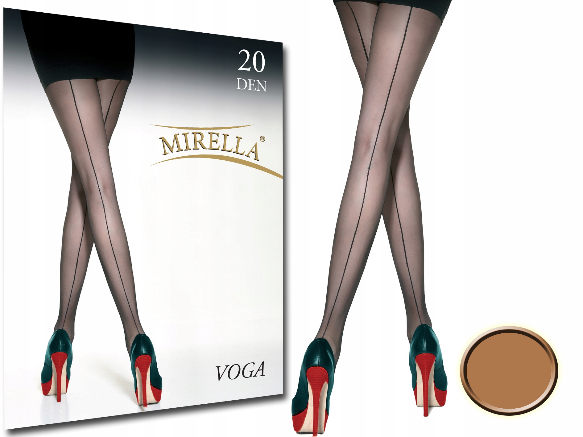 

Mirella Rajstopy ze szwem 20den Voga 2 (M) Beige