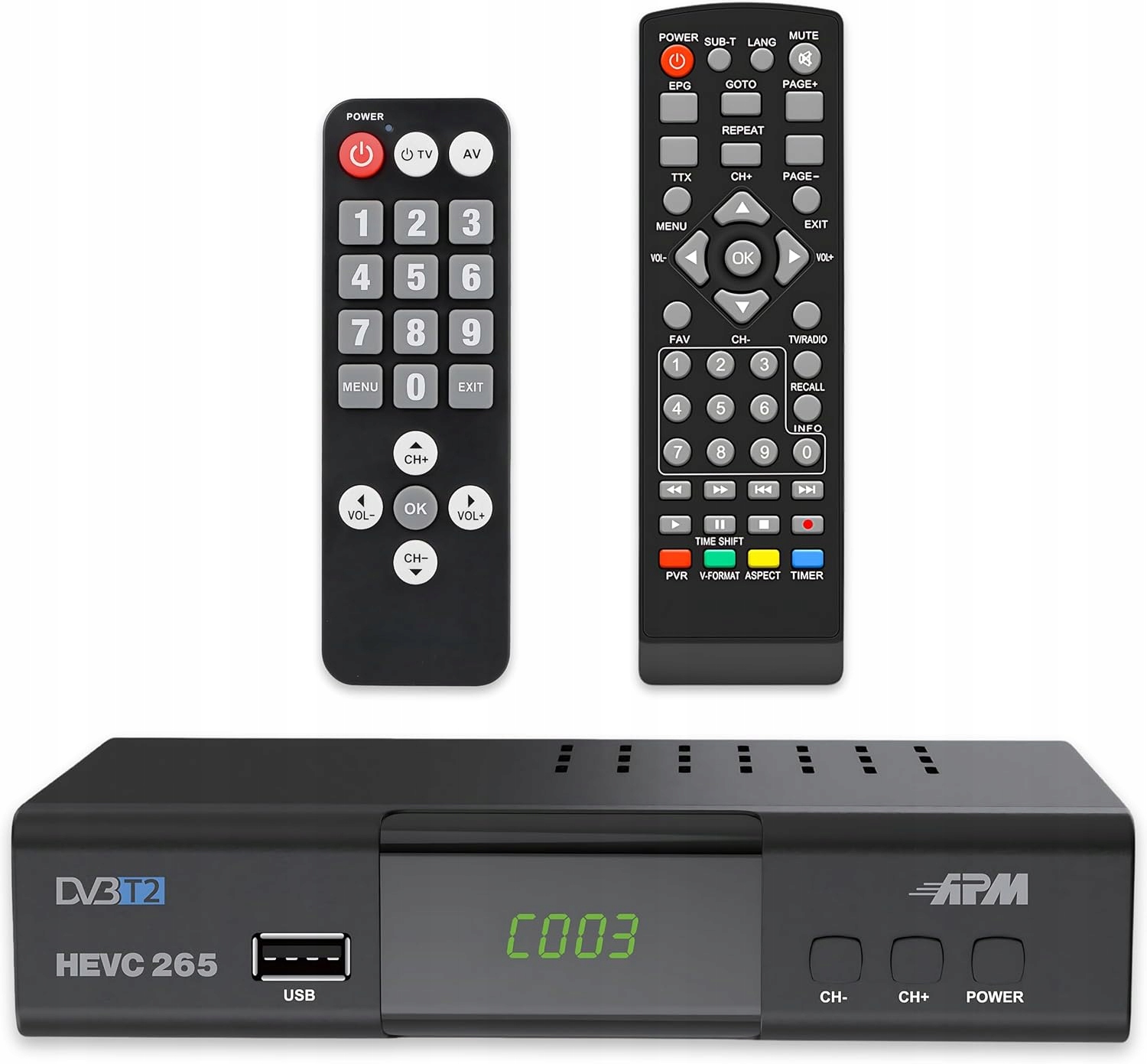 DEKODER APM Dekoder TNT H.265 HEVC DVB-T2 DVB-C HDMI, SCART, USB, COAX
