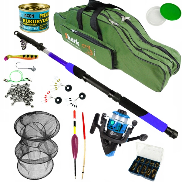 uniwersalny Zestaw Wędkarski Wędka Kołowrotek pokrowiec Jaxon