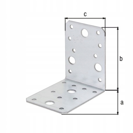 

Łącznik ciesielski kątowy ocynk 90X90X65 gr. 2.5mm
