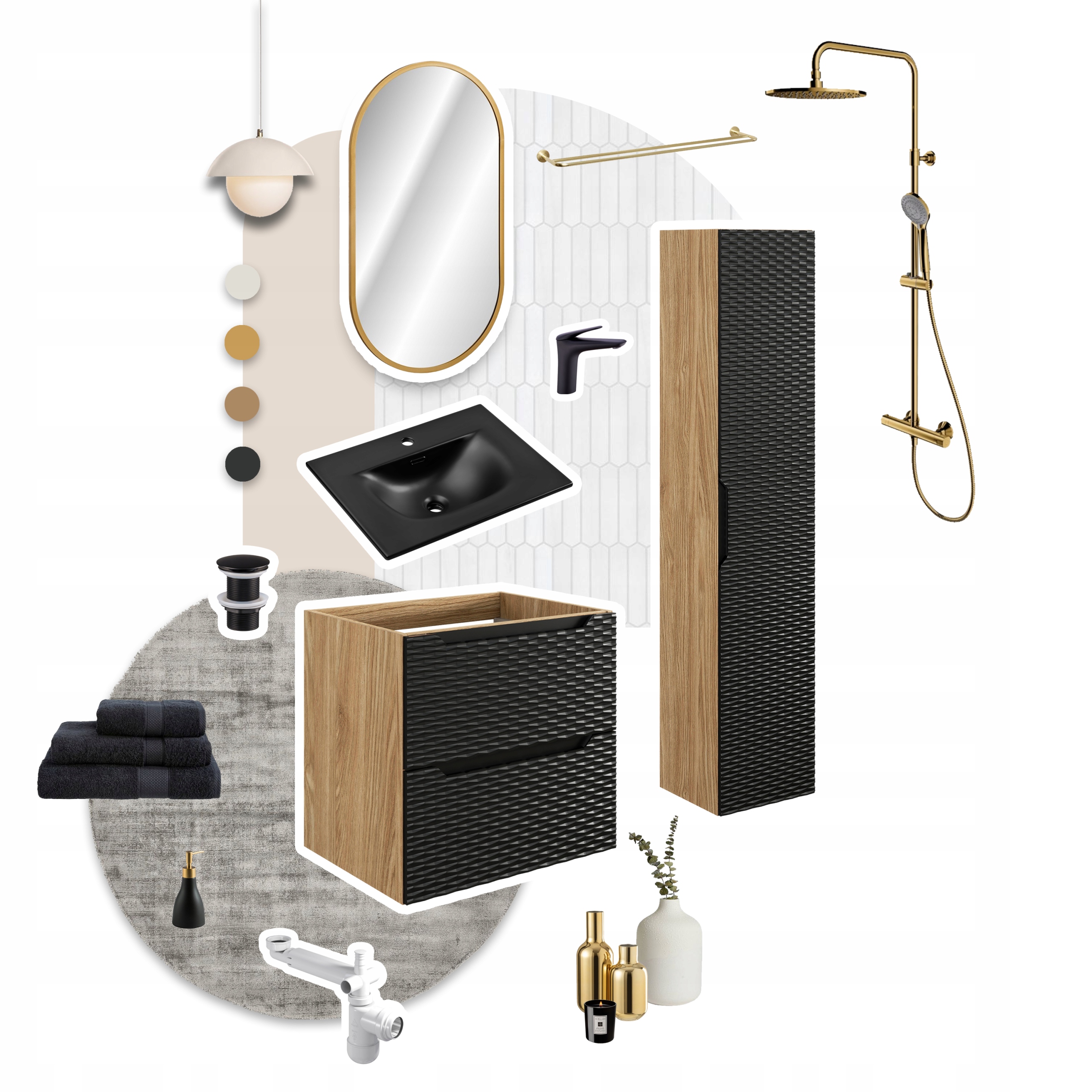 Nábytková sada 120 cm s nábytkovým umyvadlem Sky