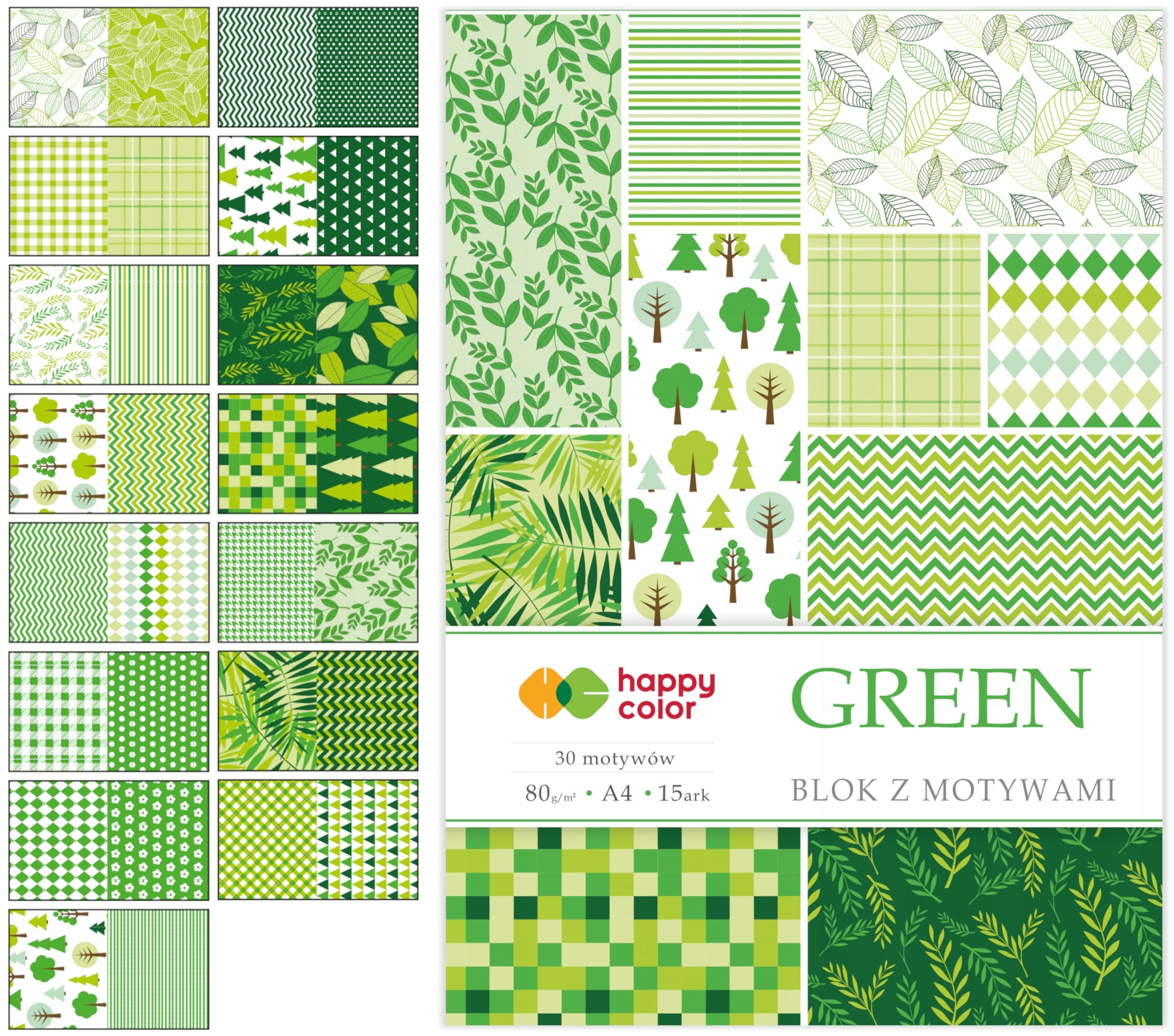 

Happy Color Blok Z Motywami Green A4 80g 15k