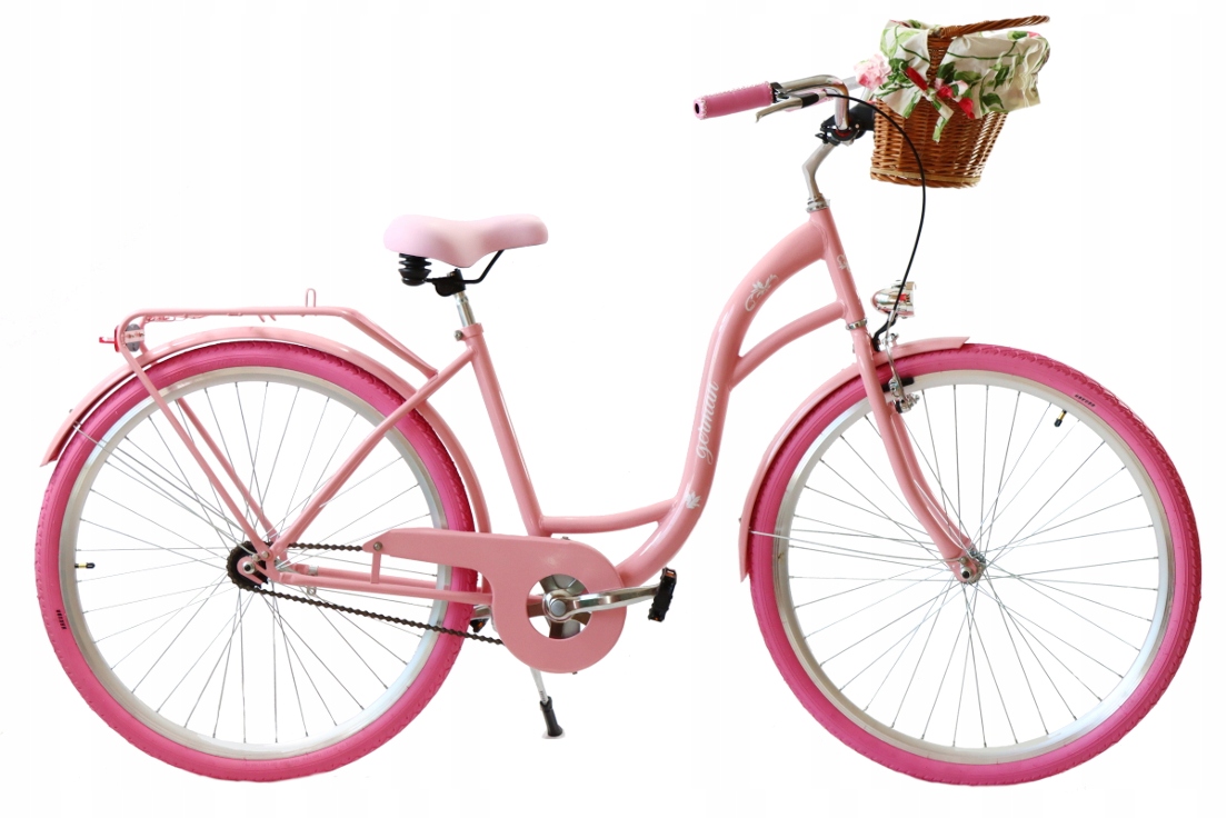 STYLOWY RÓŻOWY ROWER MIEJSKI DAMSKI 28 LEDY DAMKA KOLOR 28" CALI KOŁA 102299U 13365179166