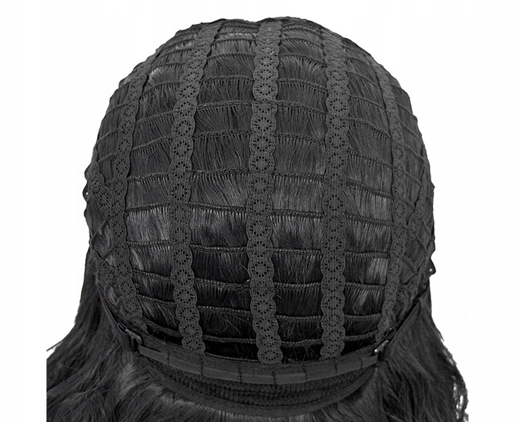 PERUKA DAMSKA WŁOSY DŁUGIE CZARNE FALE SZTUCZNE SYNTETYCZNE 70 CM BRUNETKA Cechy brak