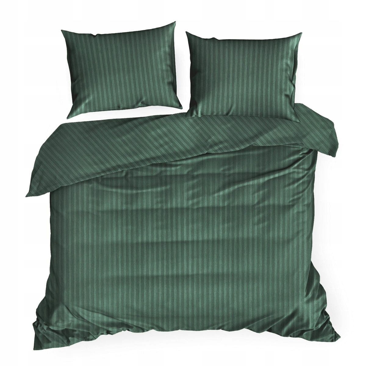 Posteľná Bielizeň 220x200 3 ks obliečka na vankúš 70x80 Satén Bavlnená Vera pásy c. zelená
