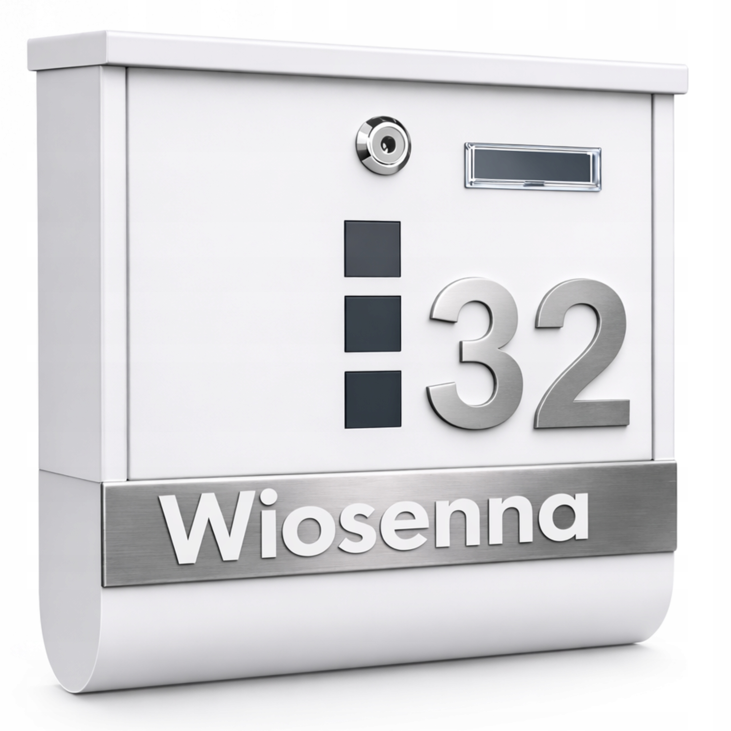 Velká Poštovní Schránka S Adresou (tabulka Ocel Nierdz) Bílá