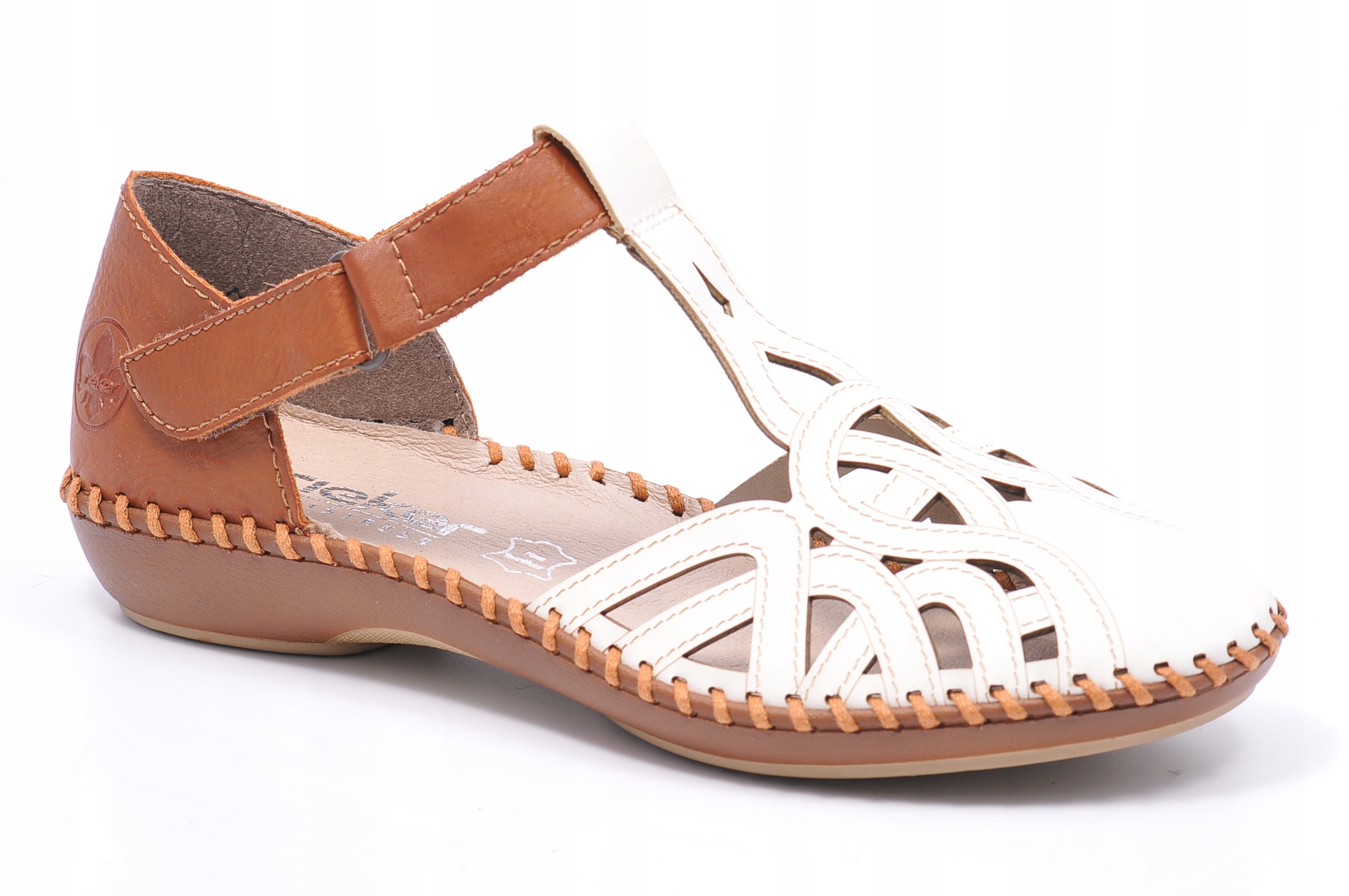 Sandály Rieker M1678-80 bílé, Velikost 38