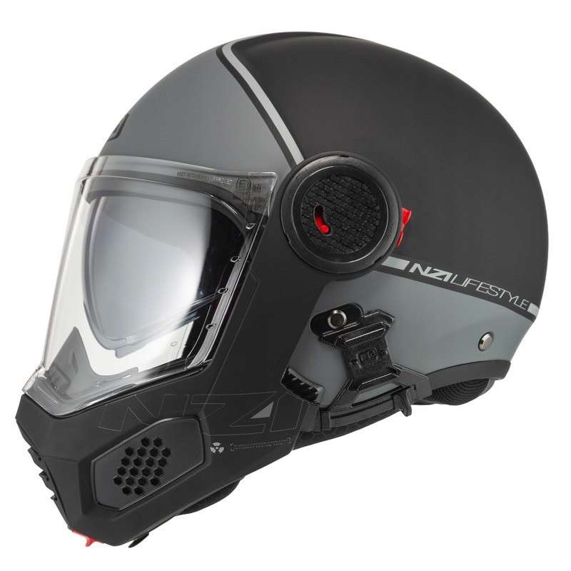 Motocyklová prilba Nzi Minimod Duo Smart Black Antracite Matt M