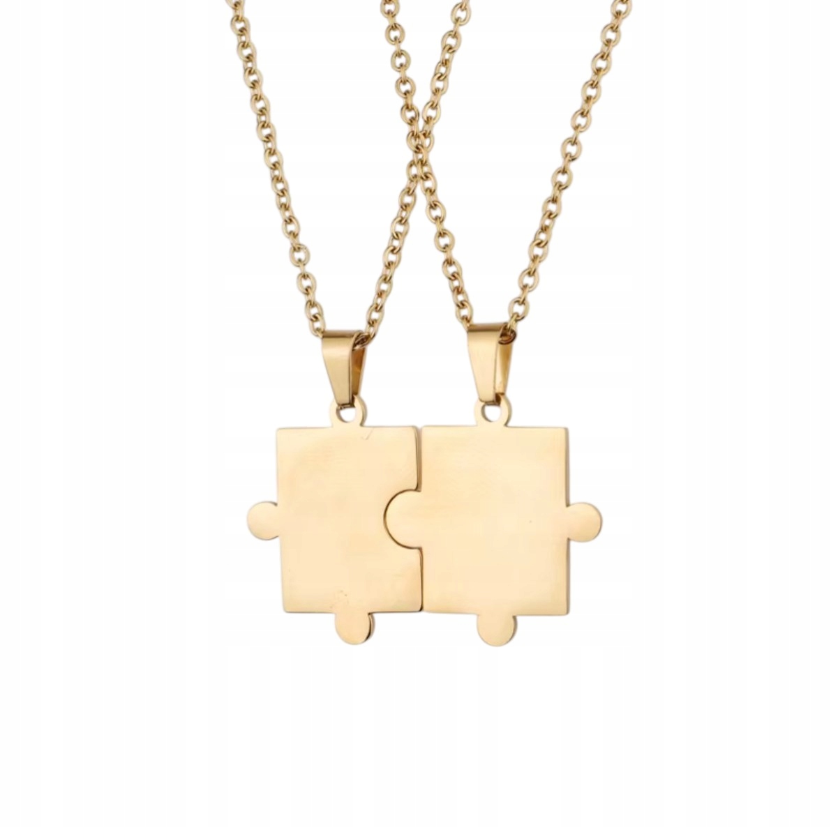Sada zlatých náhrdelníků pro pár Puzzle Vhodné Ocel