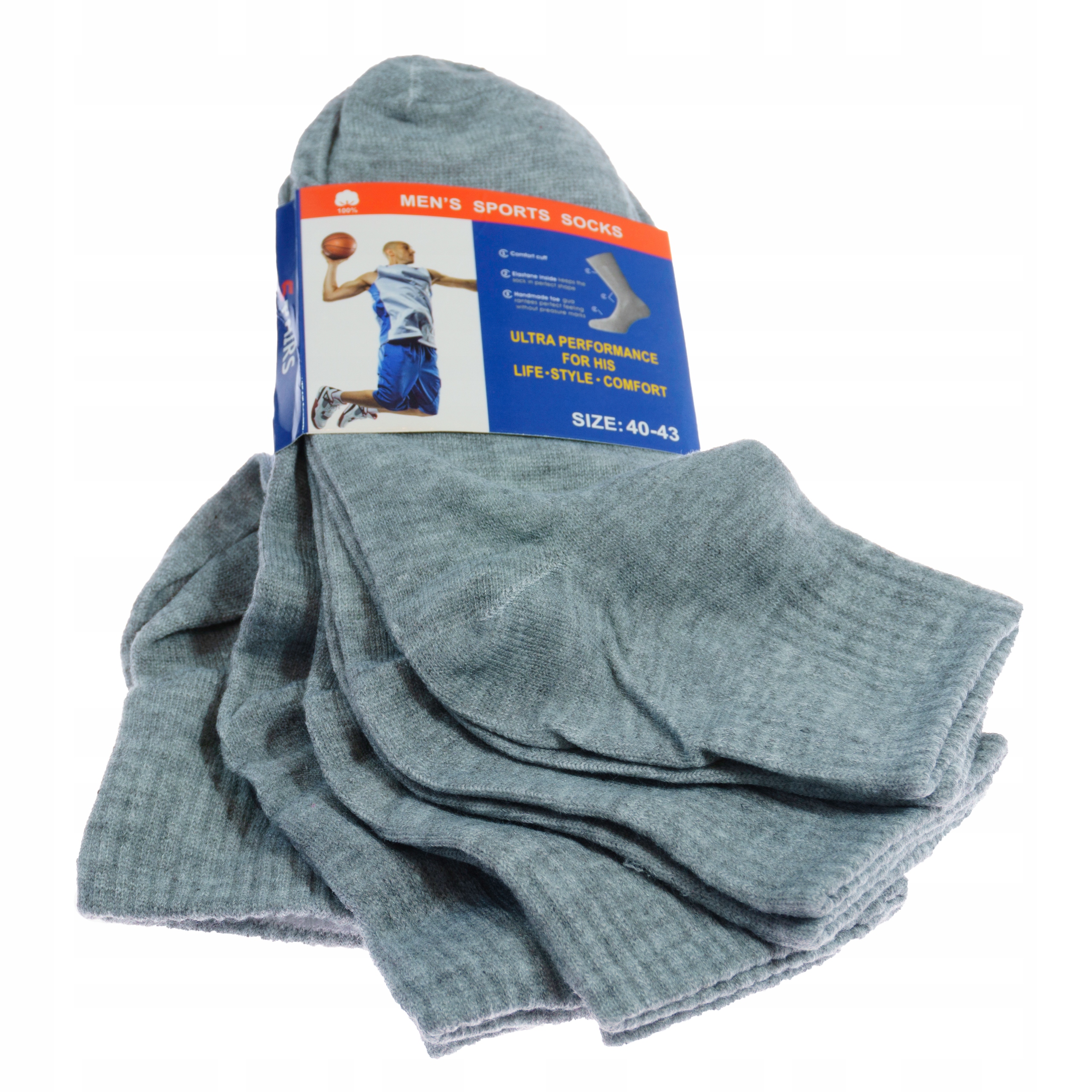 

5 Par Skarpety Skarpetki Bawełniane rozmiar 43-47