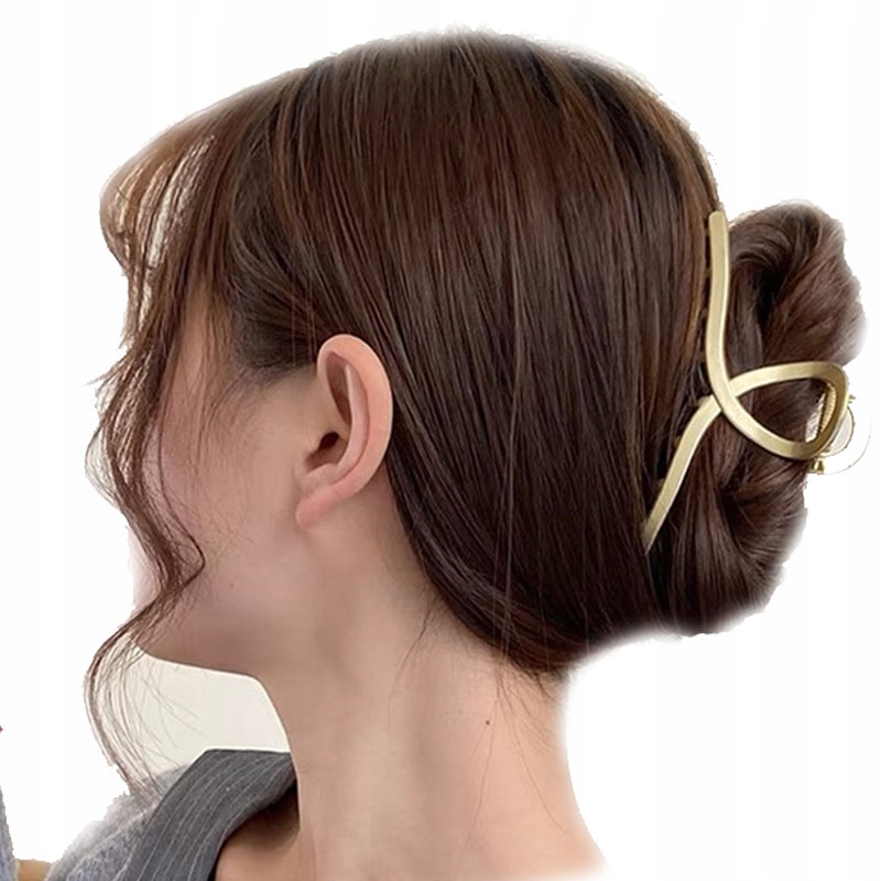 KLAMRA SPINKA DO WŁOSÓW ZŁOTA SZCZĘKA DUŻA