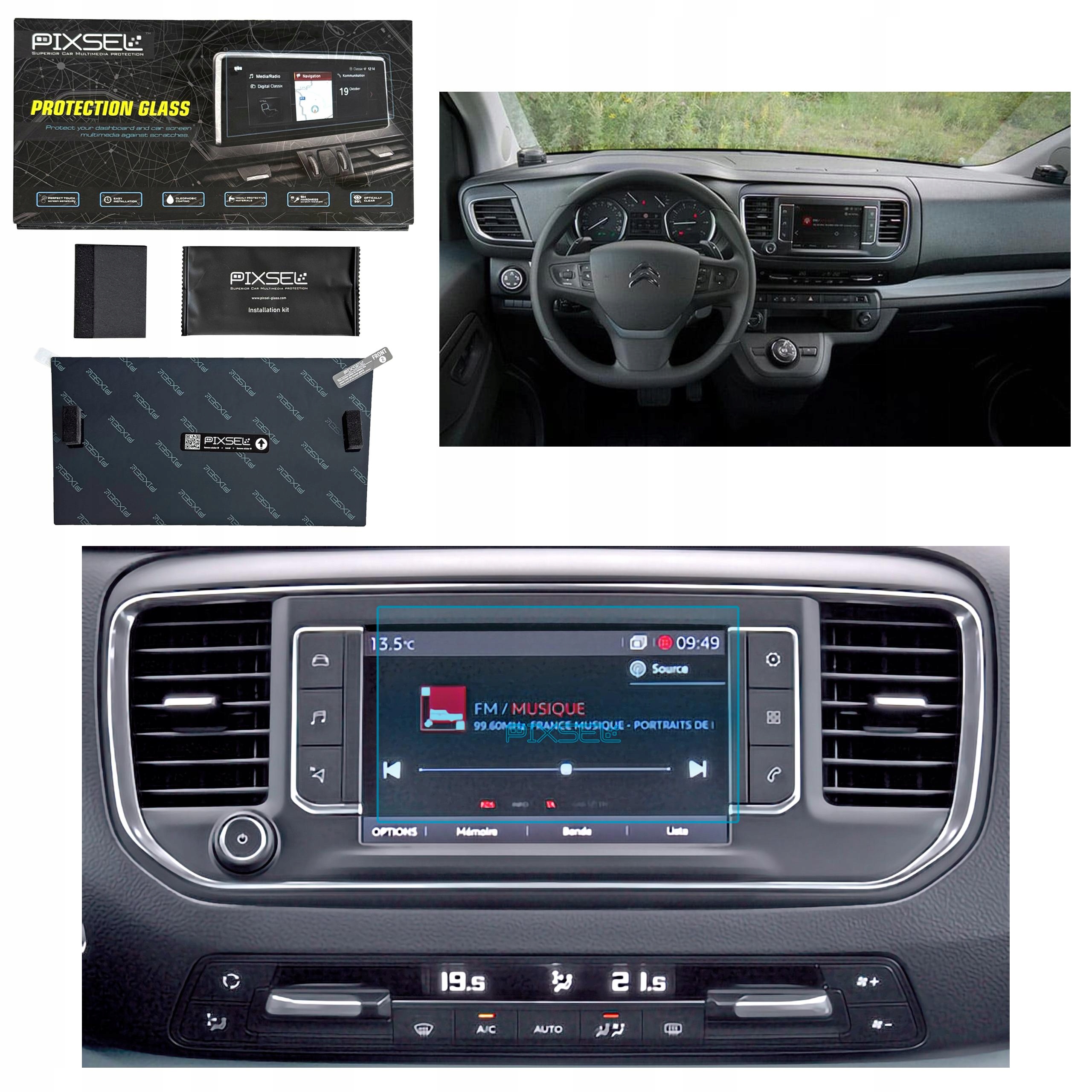 Antyodciskowe Matowe Szkło Ochronne Citroen SPACETOURER-7“ 2017-2023