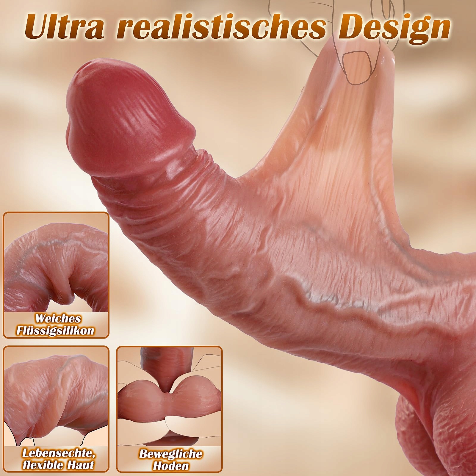 PRONFANS Realistyczny Dildo 22cm Silikonowy Z Mocną Przyssawką Dla Par — miniatura 2