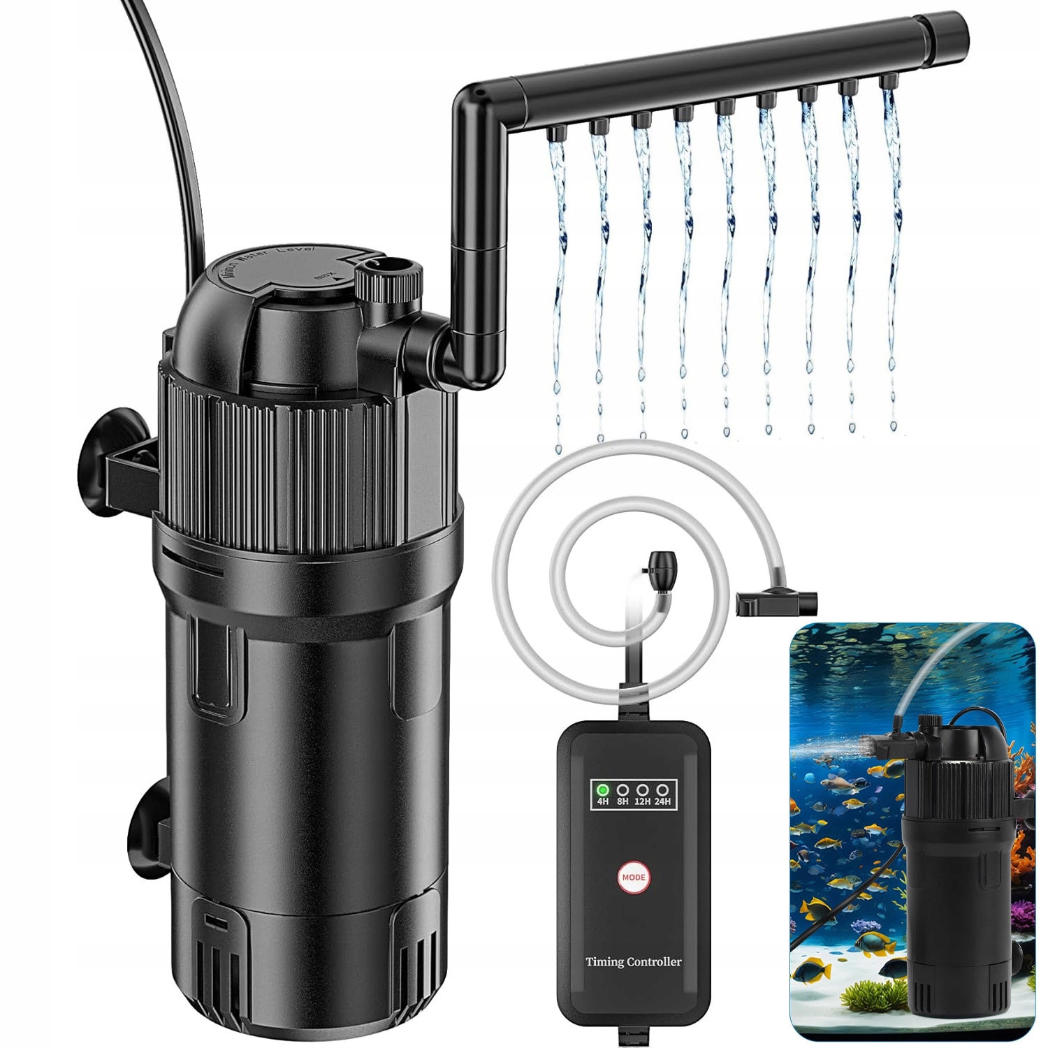 Levně Vodní Čerpadlo Do Akvária S Vestavěným Filtrem A Uv Lampou 400 L/h