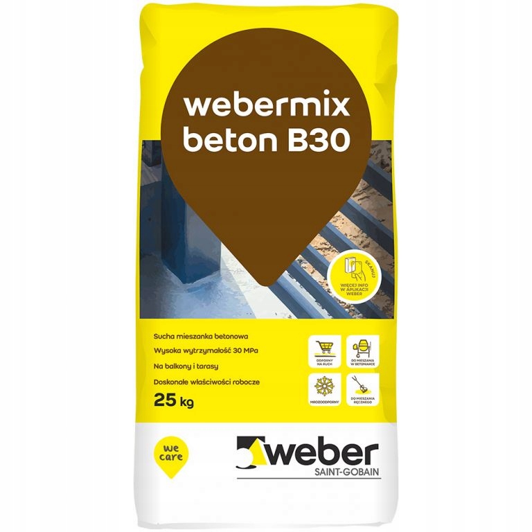 Webermix beton B30 Sucha mieszanka betonowa 42 x 25kg Paleta