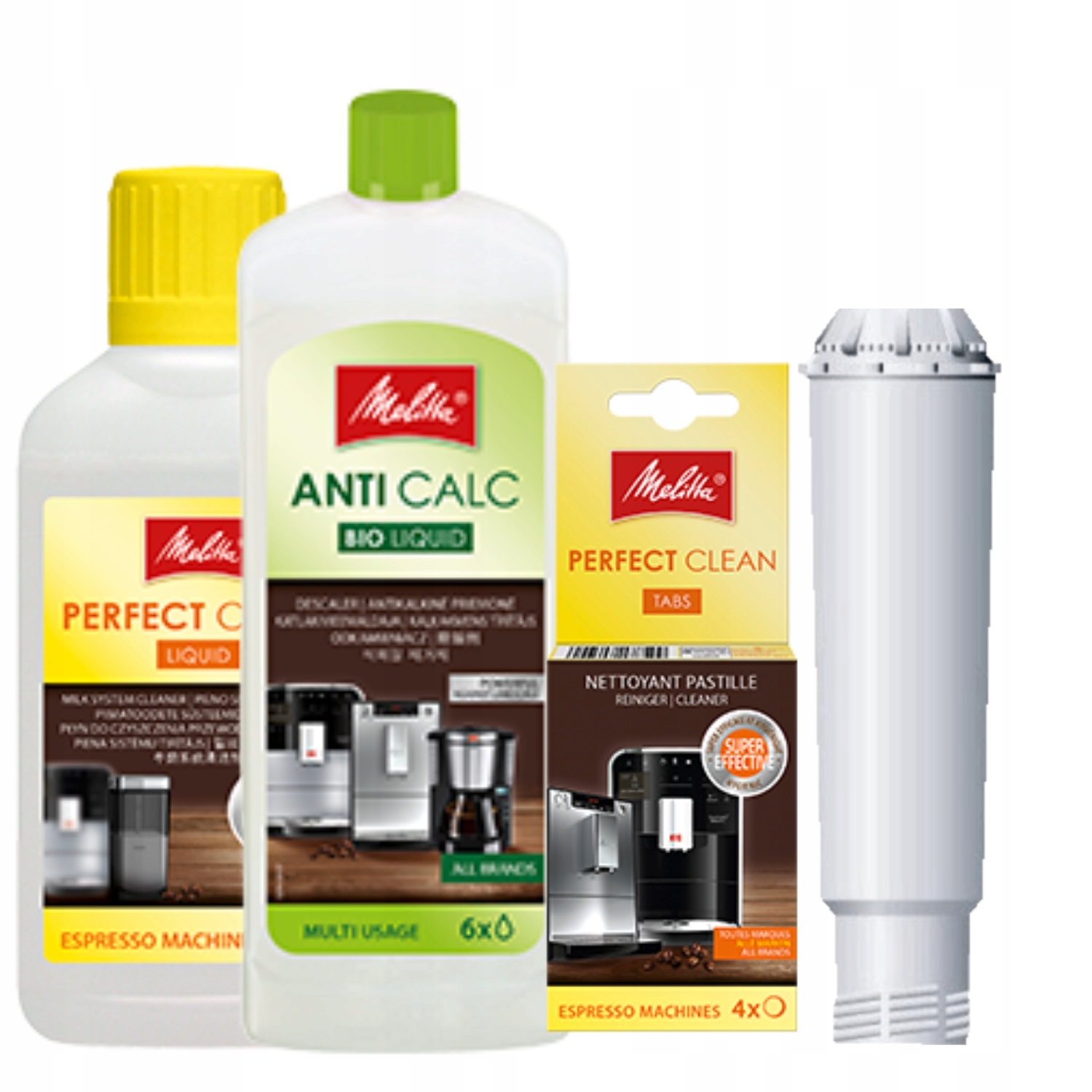 Zestaw Melitta, FIltr, Odkamieniacz, PerfectClean 250ml, PerfectClean 4tab