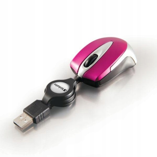 Verbatim Mysz optyczna Go Mini Usb-a 1000 dpi różowy/hot pink 49021