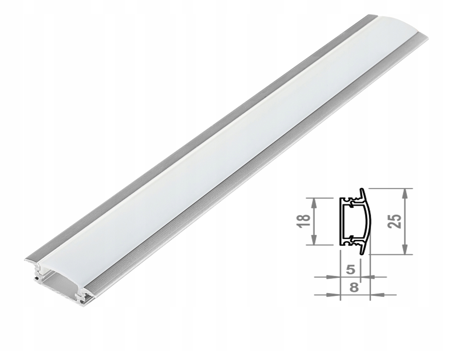 Profil aluminiowy TAU 2m do taśm LED + zaślepki Marka Furnika