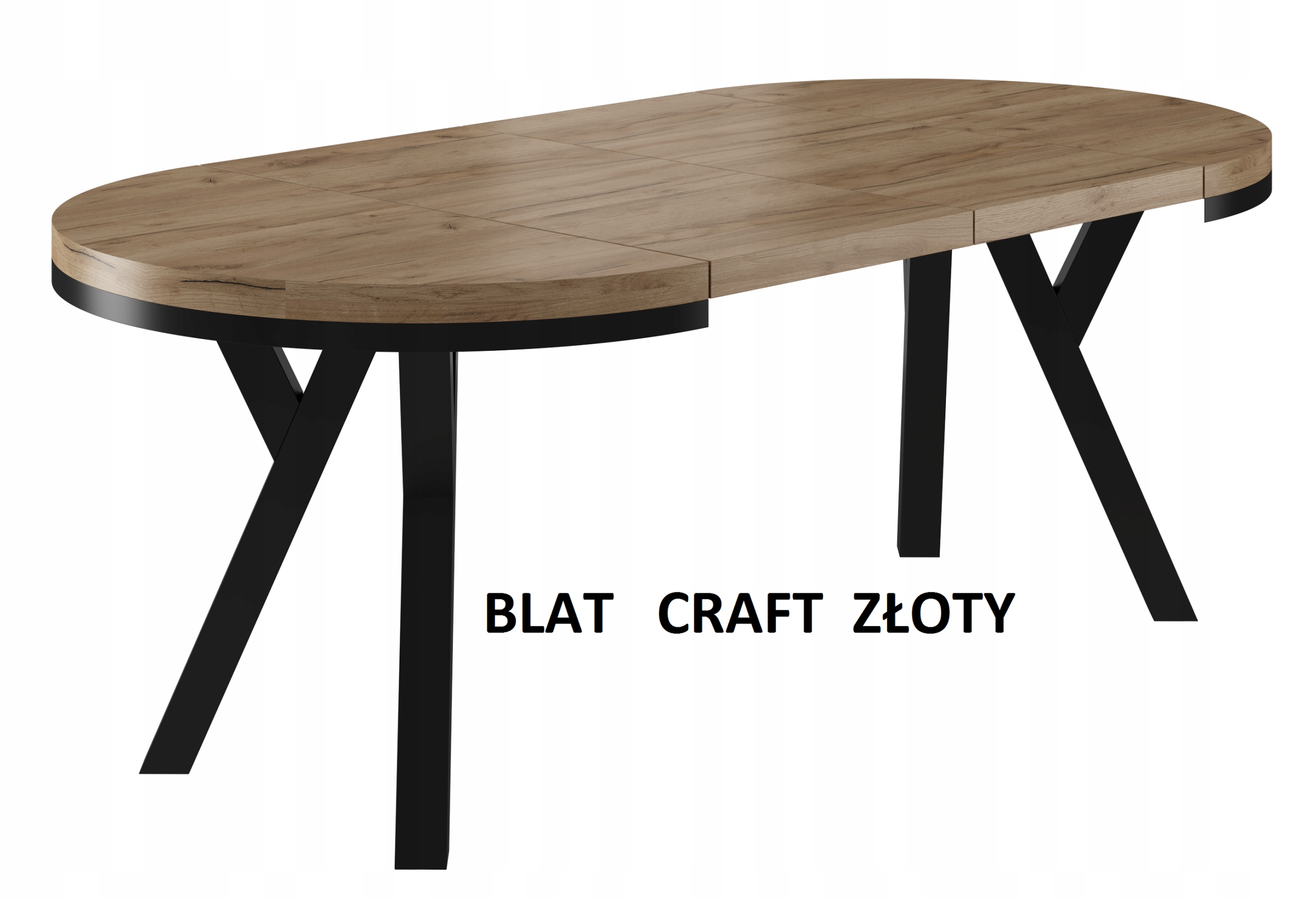 STÓŁ OKRĄGŁY ROZKŁADANY LOFT NOGA Y 80 X 75 CRAFY ZŁOTY Kolekcja NOGA Y
