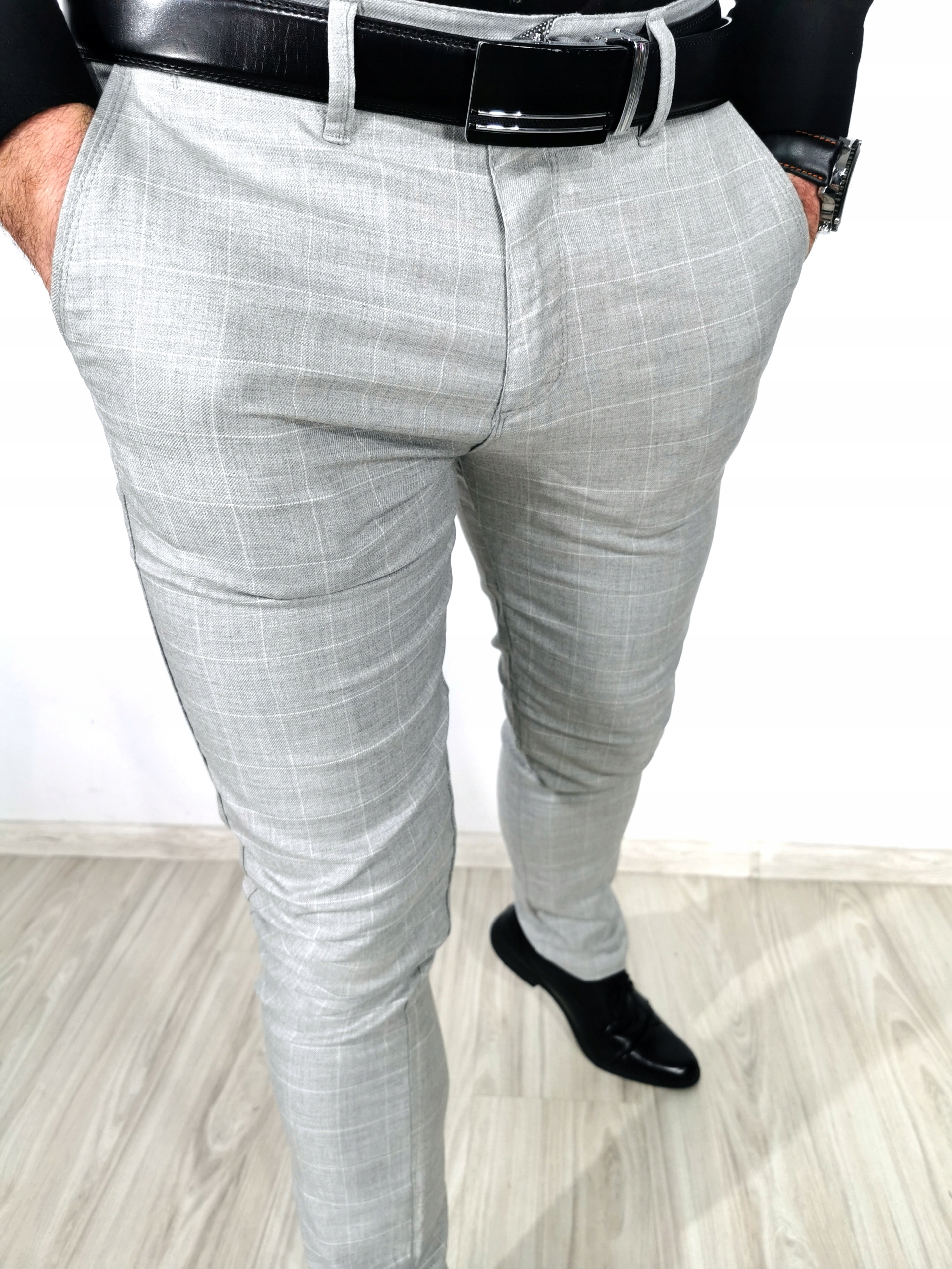Pánské světle šedé elegantní kalhoty krata Sd 40