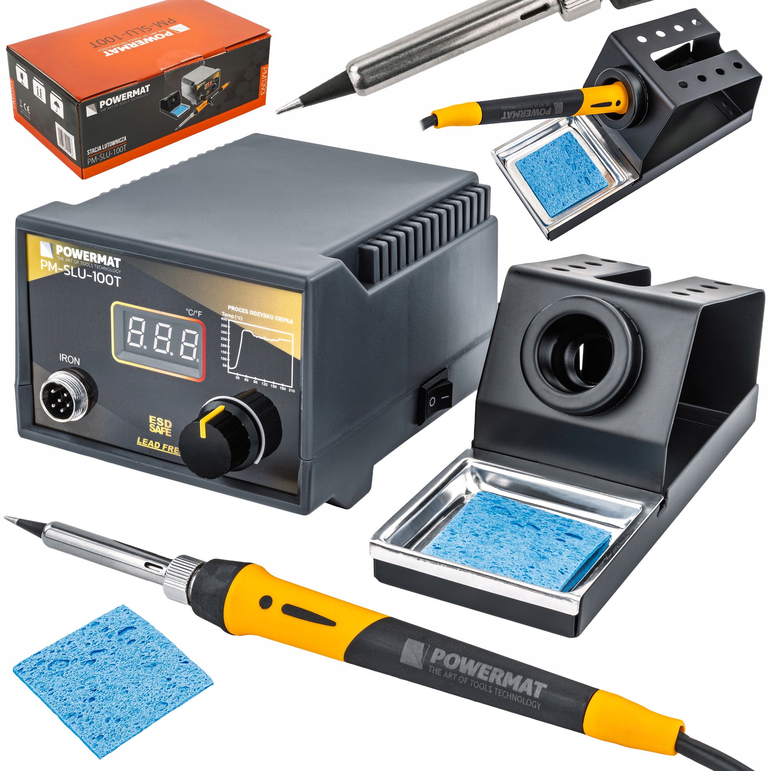 Stacja Lutownicza Precyzyjna Lutownica Grot Regulacja Temp. 480°C Podstawka