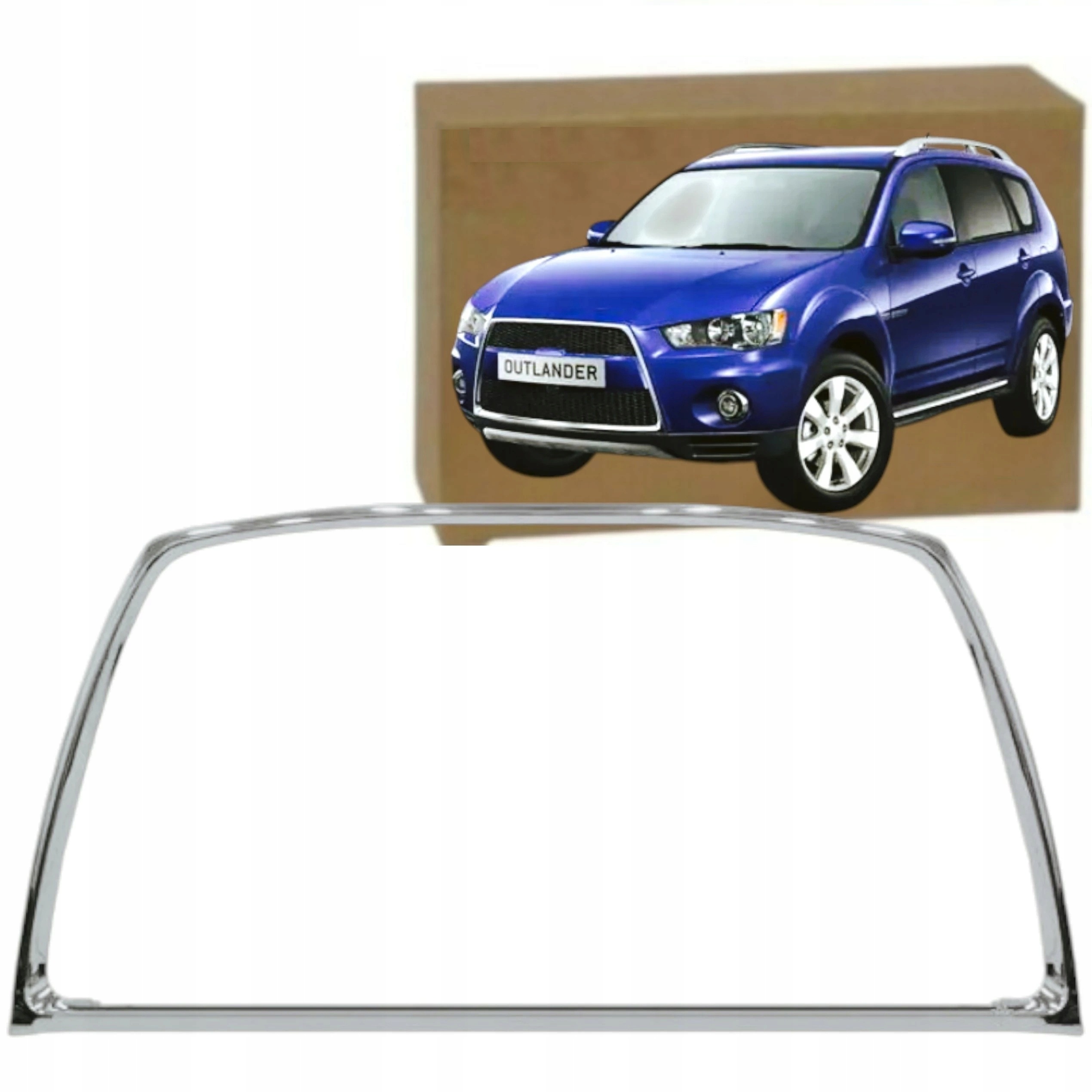 Mitsubishi Outlander 09-12 Rámeček Nárazníku Chrom Stříbrná Lišta Rám Nárazníku