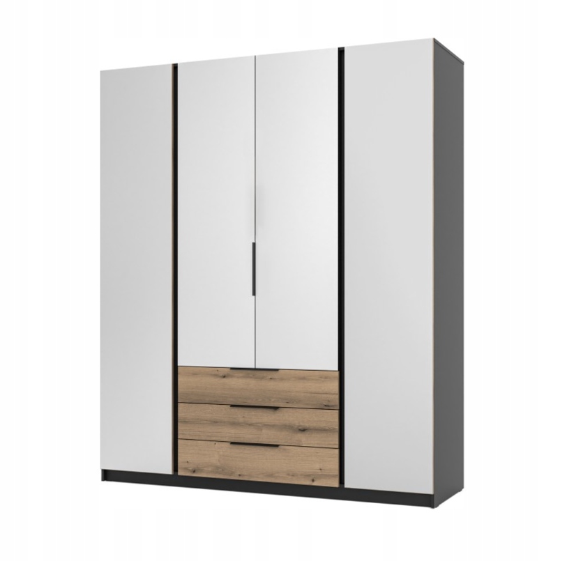 Moderní Elegantní velká prostorná Skříň Maja 4 Zrcadlo 3S Dveře Zásuvky