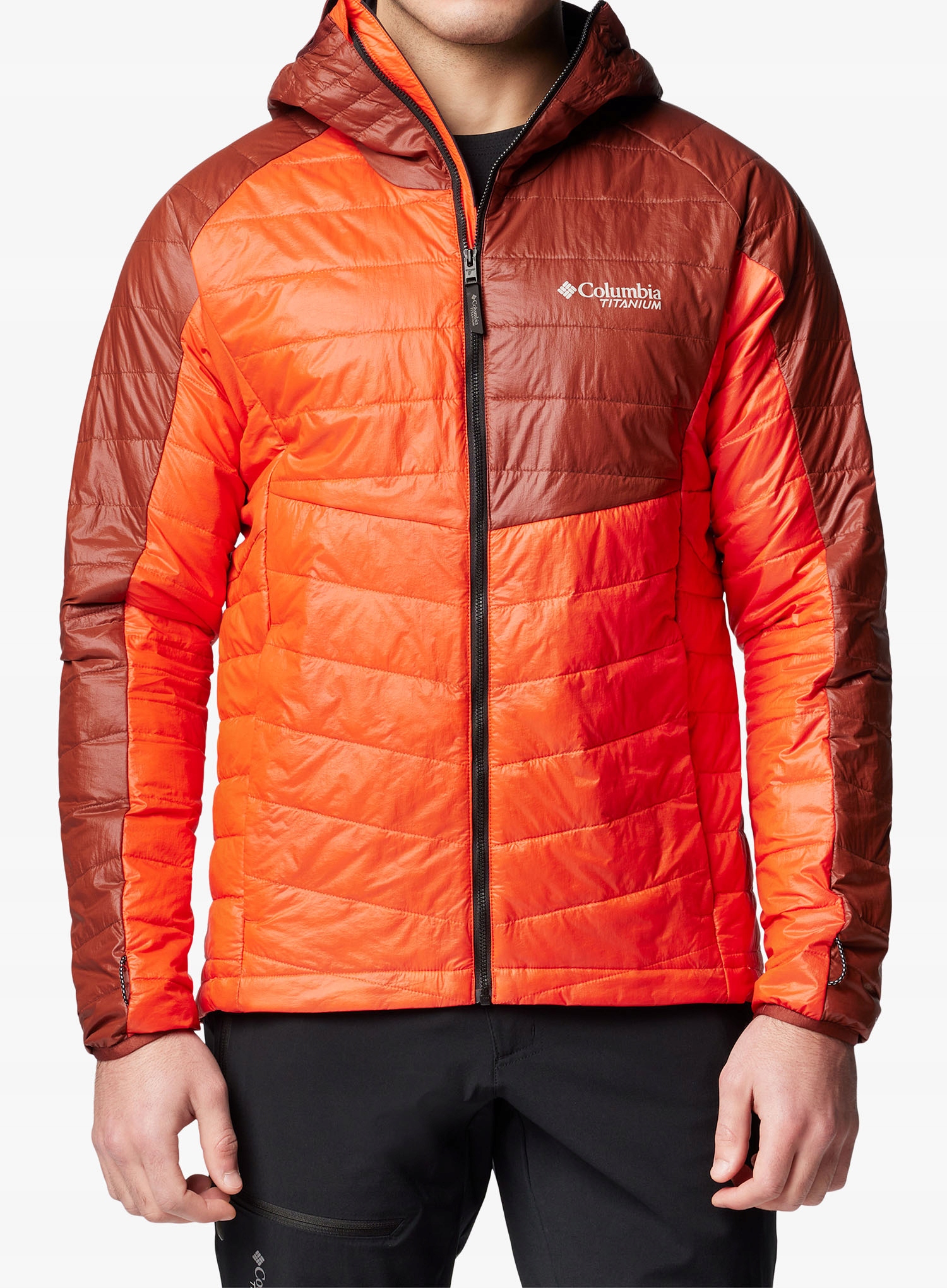 Zateplená bunda Columbia Platinum Peak II Hooded Jacket spicy/spice S